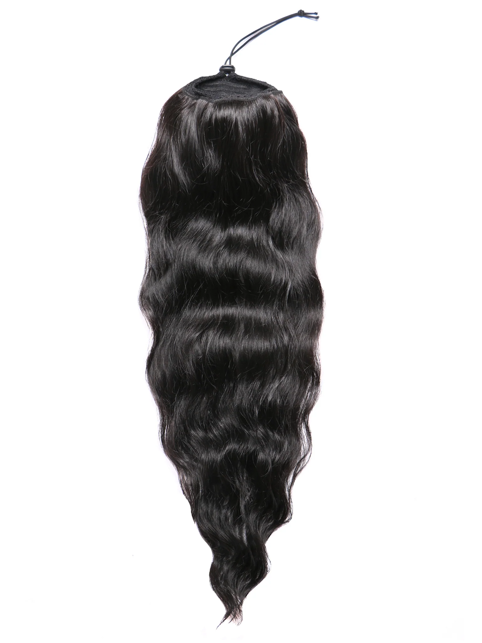 Othentique_Natural_Wavy_Ponytail_Extensions_Virgin_Hair_Machine_Drawn2 Queues de cheval, cheveux vierges indiens d'Asie du Sud Est